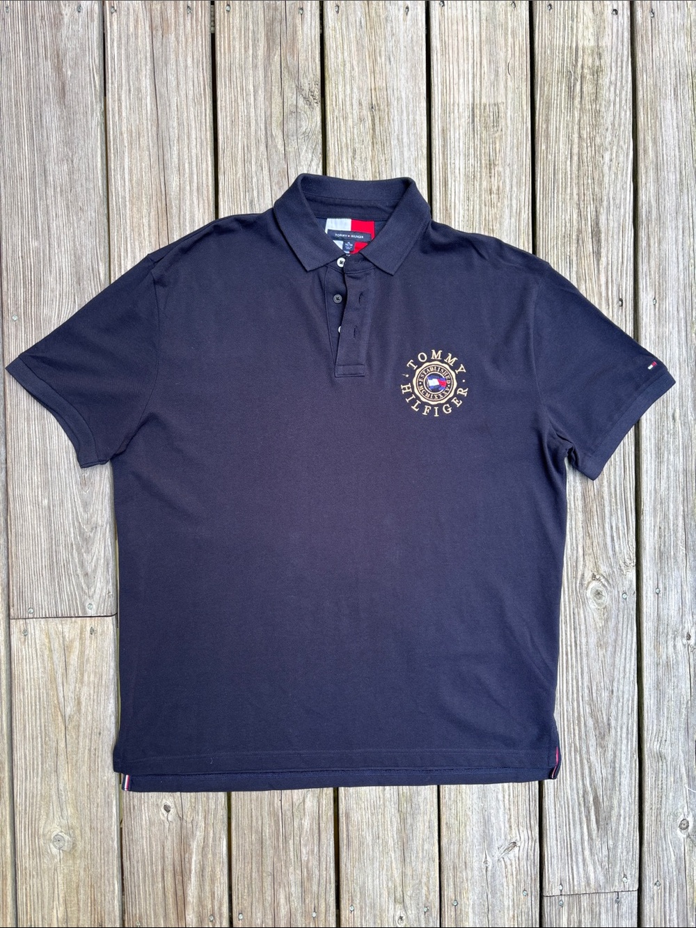 TOMMY HILFIGAR | Navy Icon Crest Preppy Heritage Classic Polo Shirt | Size XL